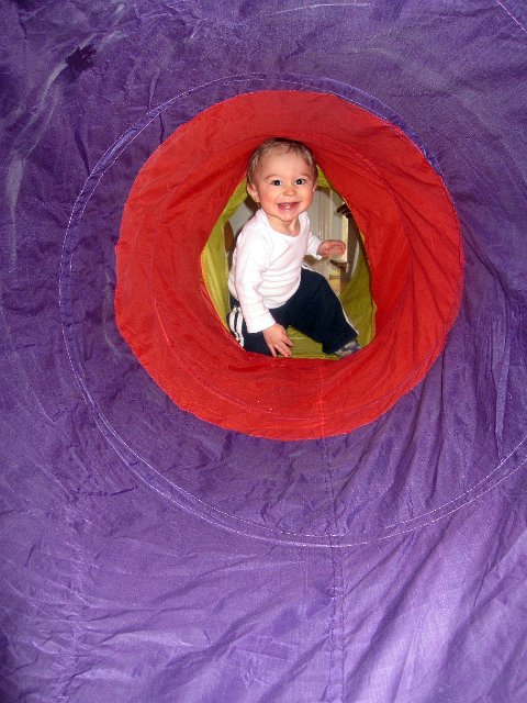 IMG_3554b.jpg - "The tunnel" came out for some fun and different indoor playtime and the kids were having a blast in no time at all.