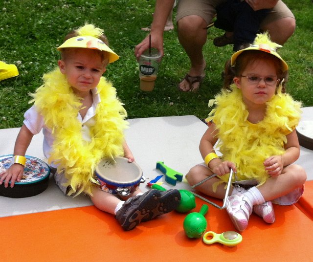 IMG_2151.jpg - Our two little ducklings enjoyed some music, a magic show and the playground prior to marching in the parade.