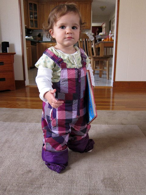 IMG_0533b.jpg - Catherine is trying out her snowpants and getting ready for the Winter season.