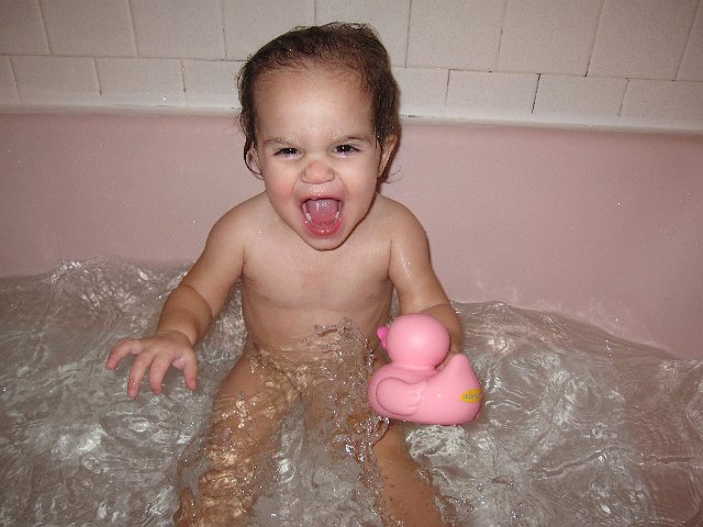 IMG_0025b.jpg - Looks like she's enjoying bath time even more now that she has more room to splash!