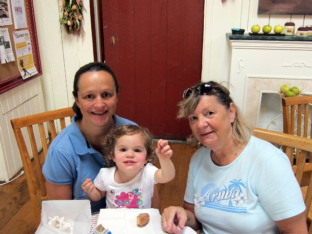 IMG_1858b.jpg - We simply had to take Nana to one of our favorite places, Smolak Farms.  It was Nana's first apple cider donut.