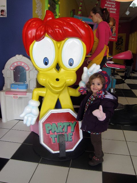 IMG_2872b.jpg - Catherine giving the Snip-its character a high-five.  She may be next with a haircut ...