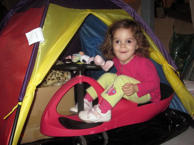 IMG_3240b.jpg - Catherine was parking her car in the "garage" (while playing in the basement).