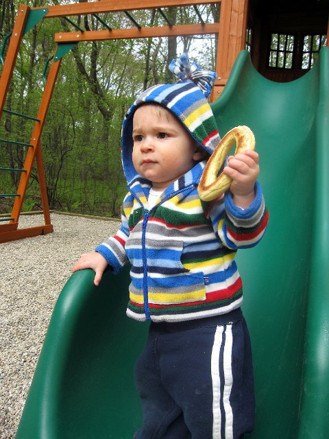 IMG_3806b.jpg - Nathan doesn't want to be left out of the fun on the slide!