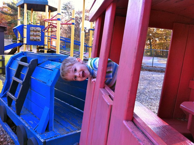 IMG_1705.jpg - Checking out another playground, Clarke Park in North Reading.