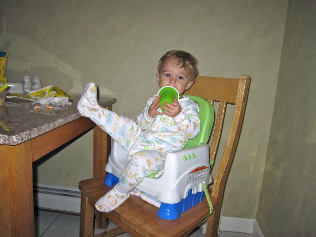 IMG_6382.JPG - Nathan has ditched the tray portion of his high chair at this point and is looking pretty comfortable.