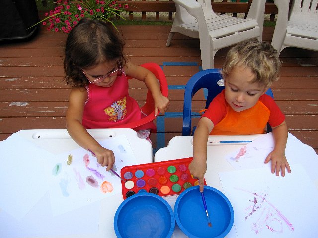 IMG_1596.jpg - (Catherine still ended up painting her hand so she could do her favorite 'handprint art'.)