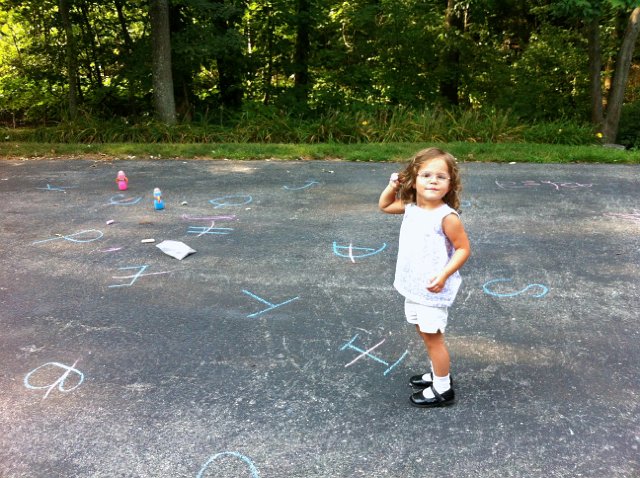 IMG_2417.jpg - Alphabet fun once again with some driveway chalk art.  (The word "art" is questionable, but â¦)