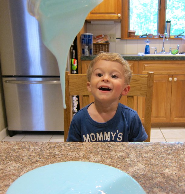 IMG_4453.jpg - Nathan may look excited, but Catherine was actually much more eager for play time with the slime.