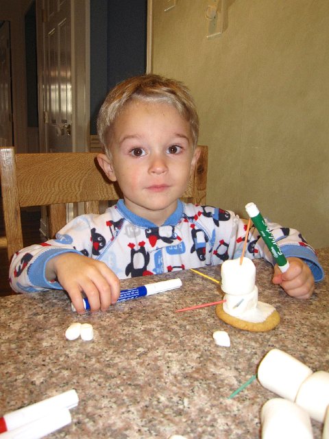 IMG_3269.jpg - Another project with Alfie, marshmallow snowman building.
