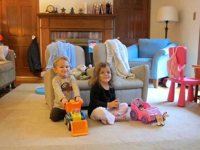 IMG_6104.jpg - They both got into the action with their "trucks" while watching and singing the song.