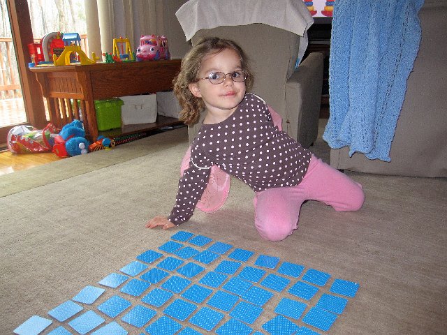 IMG_8307.jpg - We're incorporating some exposure to games for our preschool gal.  (Wings were her personal addition to this round of Memory.)