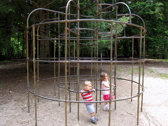 IMG_0455.jpg - A new and different kind of jungle gym, but unfortunately (or fortunately for Momma) they were just a little too short to be able to really enjoy it.