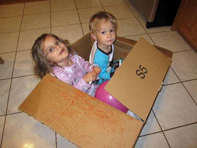 IMG_2333.jpg - A simple cardboard box and a few markers = playful, cooperative entertainment for quite some time.