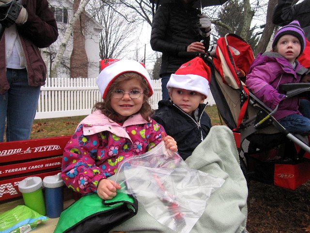 IMG_8915.jpg - A tradition for us is the Andover Holiday Parade.  Candy (and a lot of it) is thrown throughout this parade so the kids came prepared!
