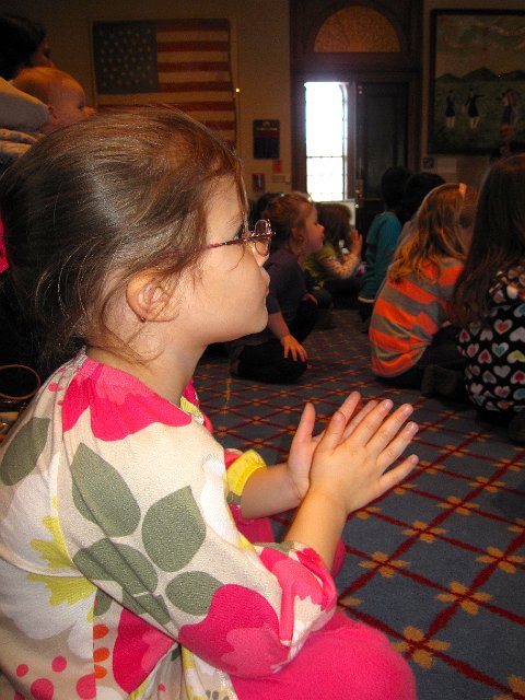 IMG_4309.jpg - One happy little audience member who loves both pigs and dancing.
