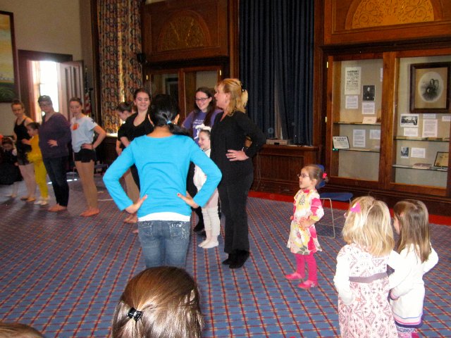 IMG_4310.jpg - Following the presentation, the kids were invited to learn a few ballet dance moves of their own.