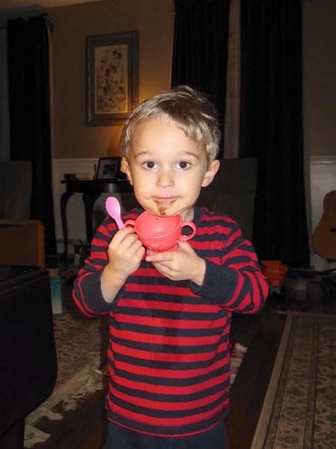 IMG_3898.jpg - Nathan enjoying a little hot chocolate (chin that looks like a goatee) after working/playing in the snow.