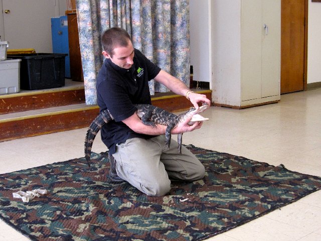 IMG_3944.jpg - We learned that the aligators tongue stays stuck on the bottom of his mouth.