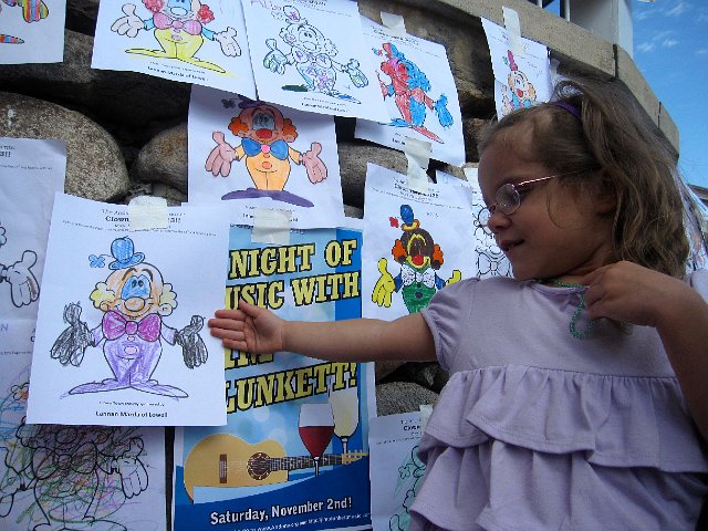 IMG_6107.jpg - Catie Ann very proudly added her masterpiece to the clown artwork collection.
