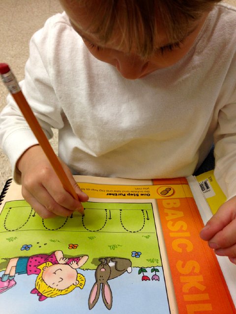 IMG_5020.jpg - While we await Catherine to finish her Dance class, some writing practice takes place by Nathan.  Love it!