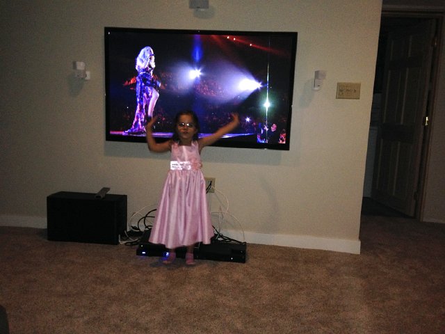 IMG_4519.jpg - And for our first production, Carrie Underwood's Blown Away Tour Live.  Catherine had been talking about wearing a gown to watch this for weeks now!