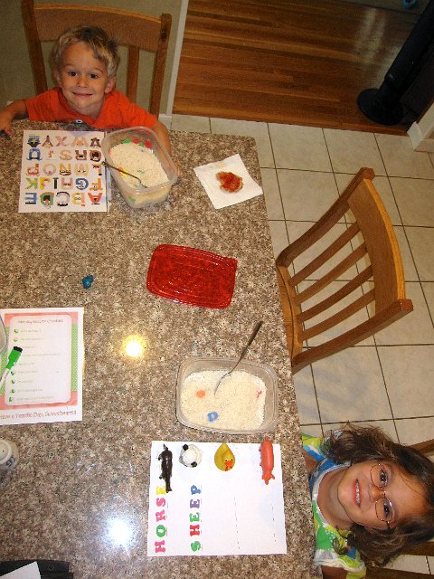 IMG_8069.jpg - We played an fun and educational game where the kids had to find the hidden letters within the rice.