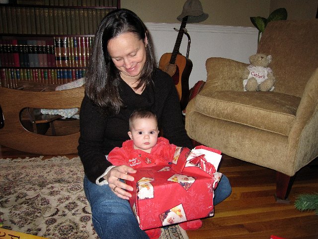 IMG_4750b.jpg - Mommy and Catherine opening even more gifts!