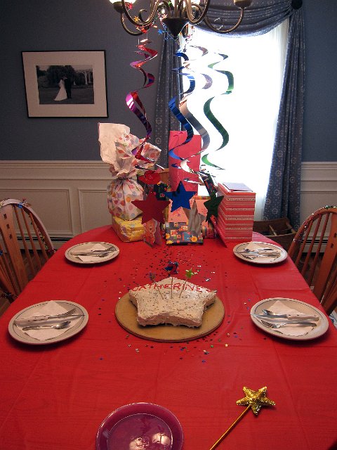 IMG_1786b.jpg - Prep for the festivities .. cake, streamers, gifts, confetti .. ready!