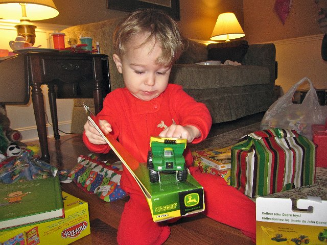 IMG_7618.jpg - A boy and his tractors, thanks Great Aunt Marty.